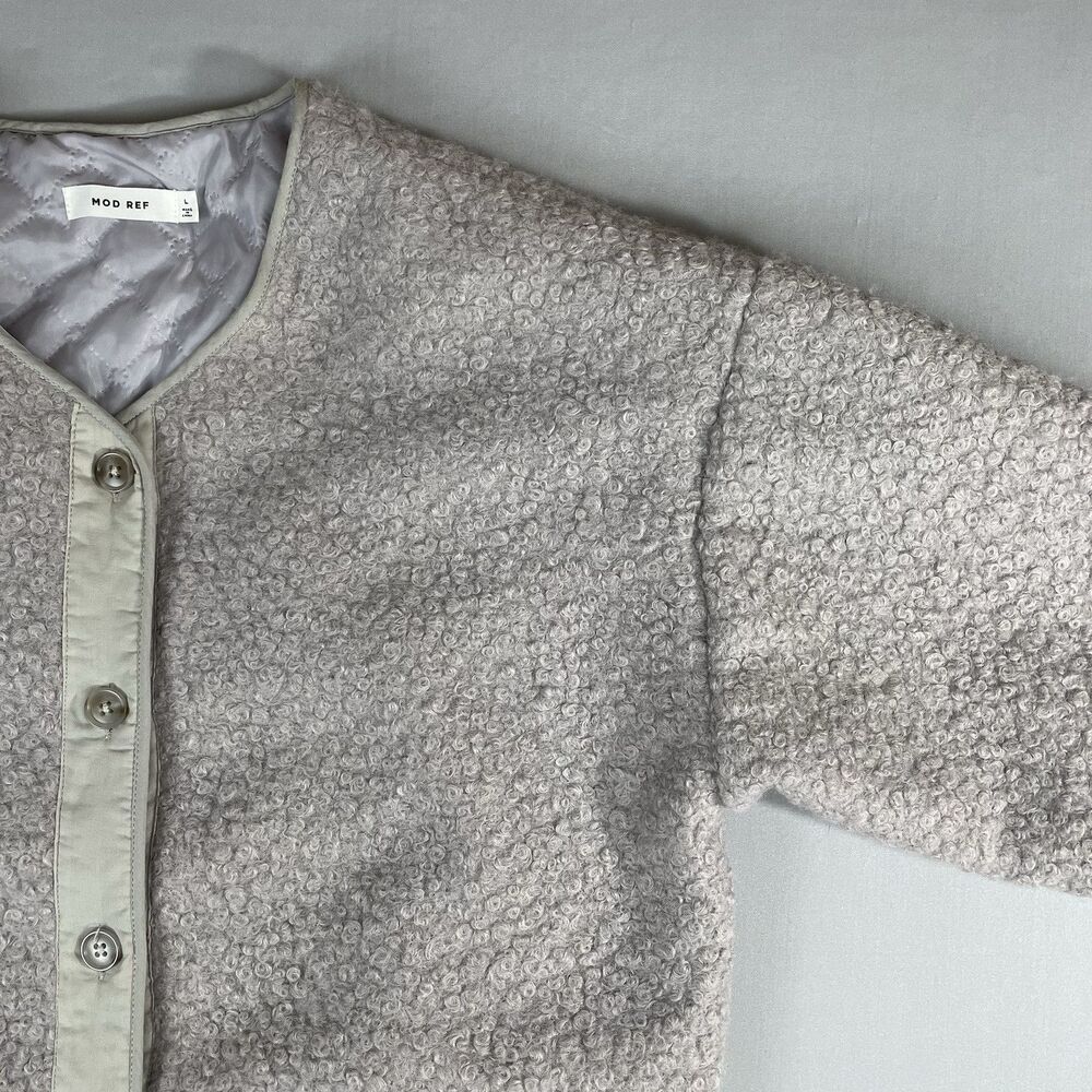 Mod Ref Teddy Sherpa Fleece Button Up Jacket Coat… - image 5